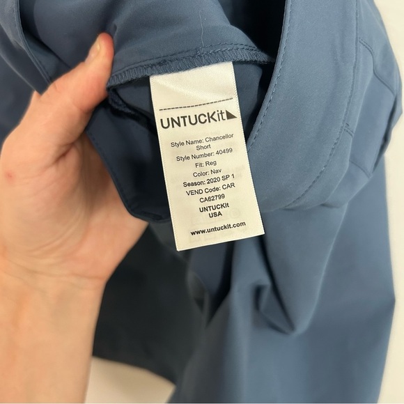 UNTUCKit Navy Blue Chancellor Men's Flat Front Shorts Size 37 - Picture 4 of 6